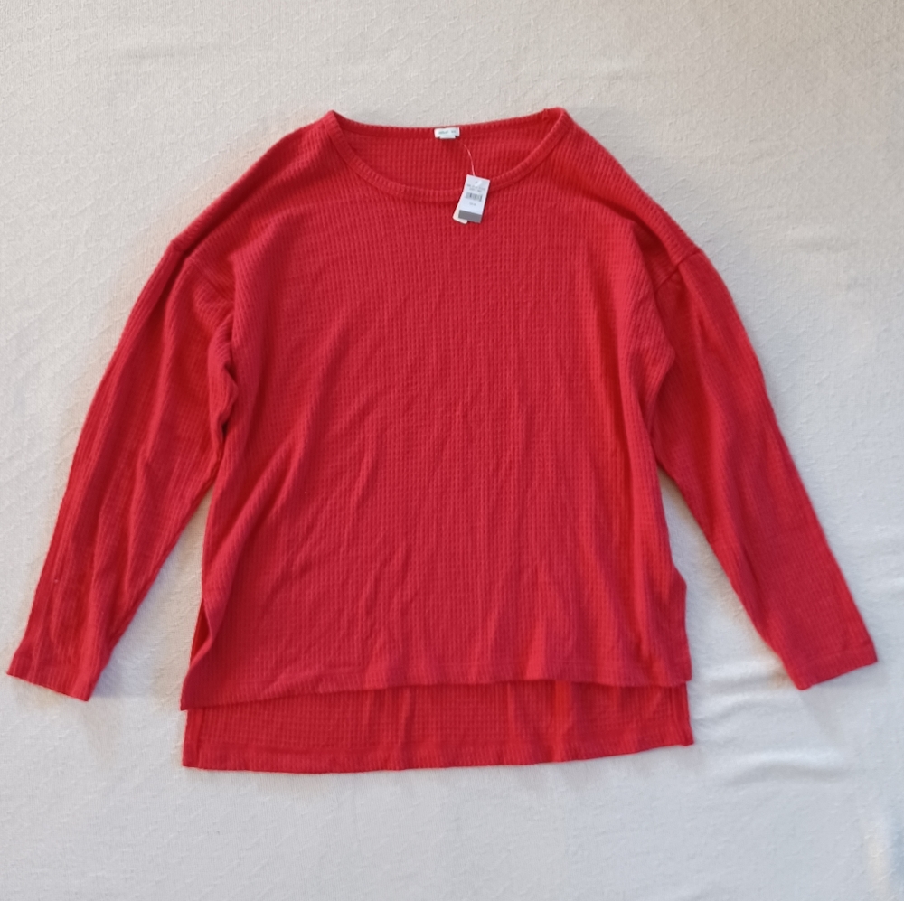 LAST CHANCE! aerie ♡ sleepwear top red medium pajama cozy knit american eagle